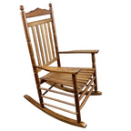 Balcony Porch Adult Rocking Chair with Solid Hardwood Frame - Available in Brown, Oak, or White