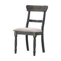 Linen Weathered Side Chair Set with Padded Seat - Light Brown