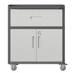 Sturdy Metal Tool Cabinet with Drawer & Locking Doors - Mobile Garage Storage