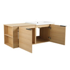 Modern Bathroom Vanity Sink Combo With Spacious Storage - White or Light Brown