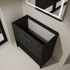 Modern Freestanding Bathroom Vanity with 2 Doors - Light or Dark Brown