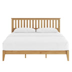 Light Brown Panel Bed with Integrated Slat Support - Queen or King