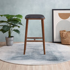 Stylish Design Bar Height Stool with Upholstered Seat - Black or Light Brown