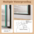 Semi-Frameless Pivot Shower Door with Soft-Close - Matte Black