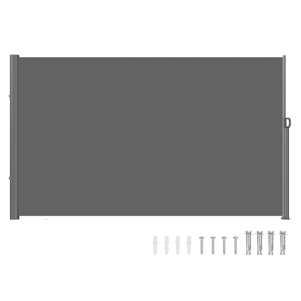 Retractable Side Awning with Aluminum Frame - Grey