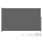 Retractable Side Awning with Aluminum Frame - Grey