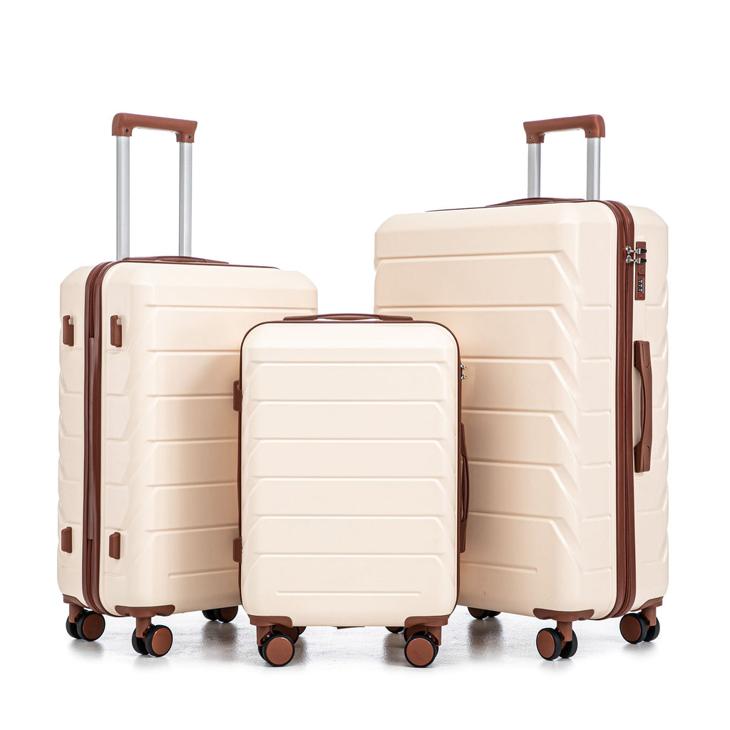 3 Pieces Set Spinner Wheel Luggage With Combination Lock