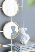 Rectangular 3-Piece Wall Mirror with Iron Frame - Gold or White