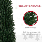 8ft Pencil Prelit Artificial Christmas Tree with 250 Colorful LED Lights