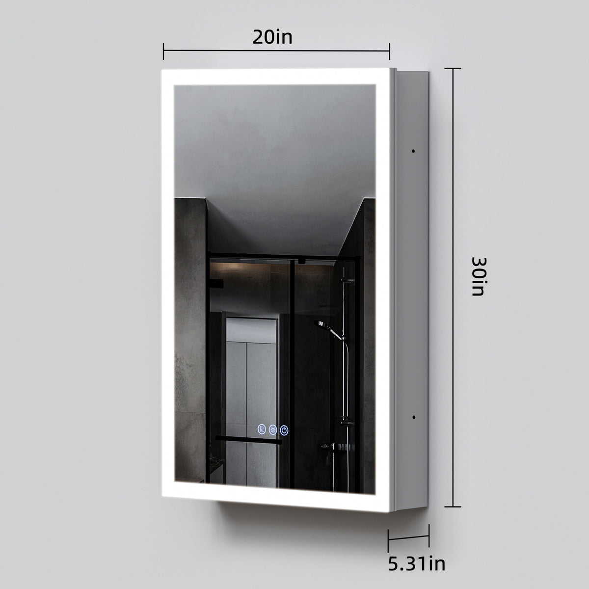 LED Lighted Medicine Cabinet with Mirror, 20"x30"