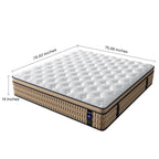 14" King Hybrid Mattress with Gel Memory Foam & Pocket Springs - Brown & White