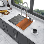 Stainless Steel Drop In Kitchen Sink with Workstation - Gray or Gold
