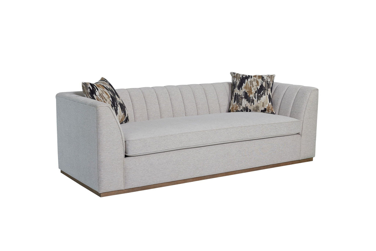 Off White Channel Sofa with Dacron Foam Cushions