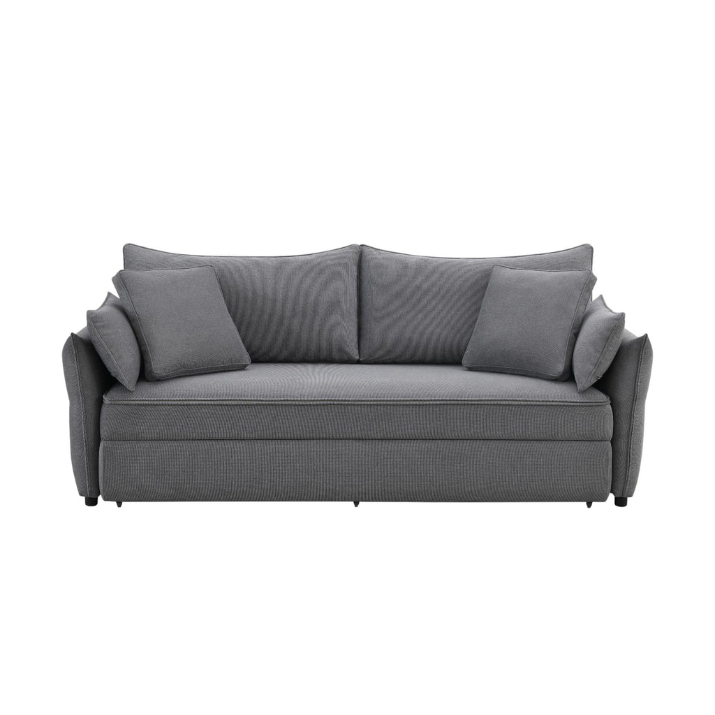 Irina Pull-Out Sleeper Sofa with Storage and Removable Cushions - Dark Gray or Blue