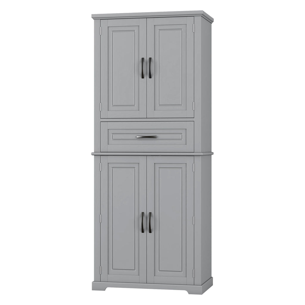 Bathroom Storage Cabinet with Adjustable Shelves and Drawer - Gray or White