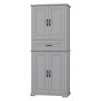 Bathroom Storage Cabinet with Adjustable Shelves and Drawer - Gray or White