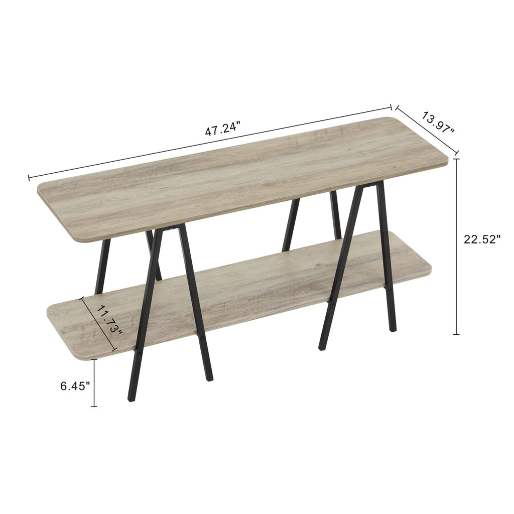 Modern Console Table with Carbon Steel Legs - Gray, White, Black