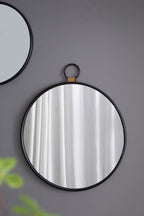 Black Contemporary Wall Mirror with Minimalist Frame - 24" W x 27.5" H