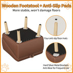 Foldable Wooden Dog Stairs and Ramp with Non-Slip Surface - Brown