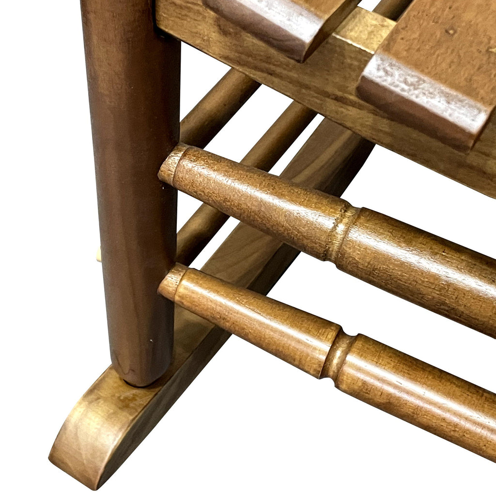 Balcony Porch Adult Rocking Chair with Solid Hardwood Frame - Available in Brown, Oak, or White