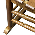Balcony Porch Adult Rocking Chair with Solid Hardwood Frame - Available in Brown, Oak, or White