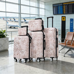 PC+ABS Hardside Luggage Set with Digital Lock - Pink Flower Print