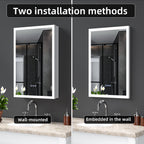 LED Lighted Medicine Cabinet with Mirror, 20"x30"