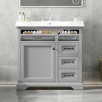 36" Bathroom Vanity with Sink and Soft Close Hinges - Dark Gray or White