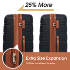 Hardshell Luggage Set with Spinner Wheels and TSA Lock - Black, White, or Pink