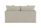 Pattern Linen Loveseat with 2 Toss Pillows - Beige