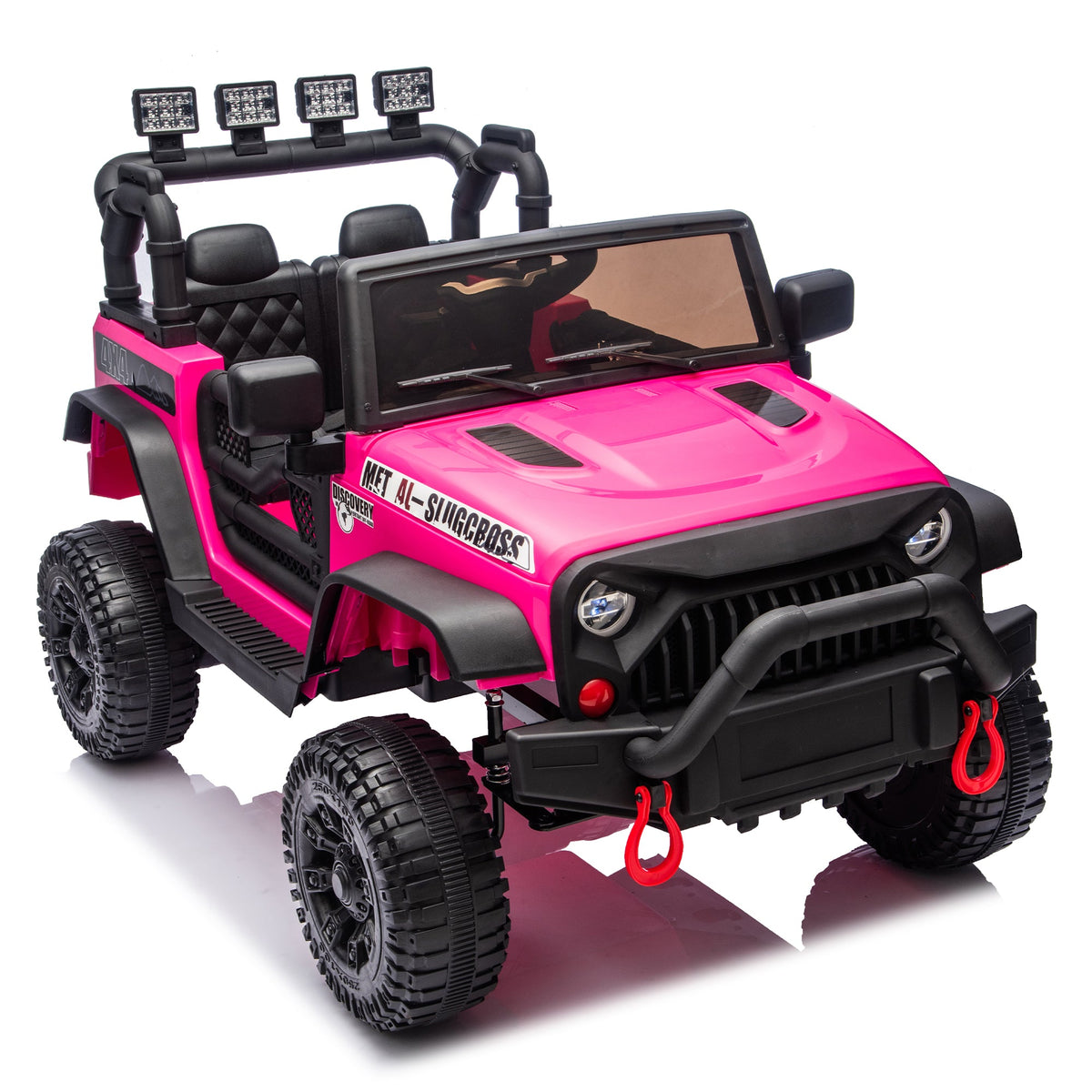 24V Kids Ride-On Car with Remote Control and Bluetooth - Rose Pink