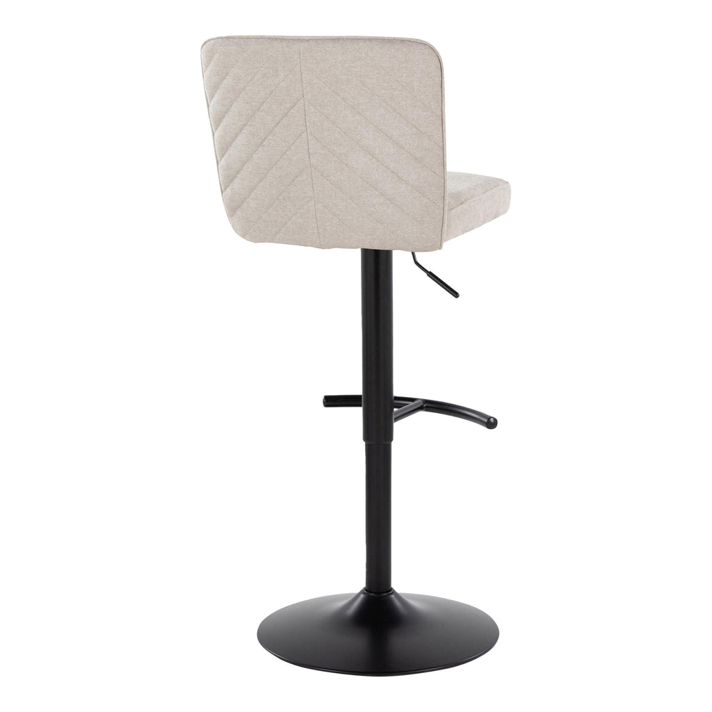 Contemporary Adjustable Barstool Set with Swivel and Rounded T Footrest - Black, White, Beige