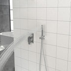 Dual Shower Head System with Rough-In Valve - Black or Pearl Silver