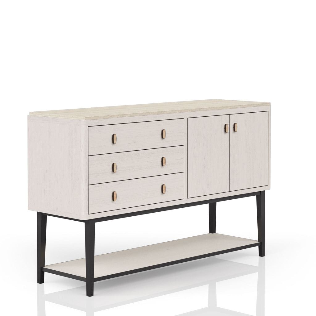 White Server With Base with Power Access - 60" W x 18" D x 37" H