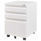 Metal Drawer Mobile File Cabinet with Lock for Secure Organization - White or Black