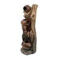 Decorative 3 Tier Tree Trunk Fountain with LED Lights - Brown
