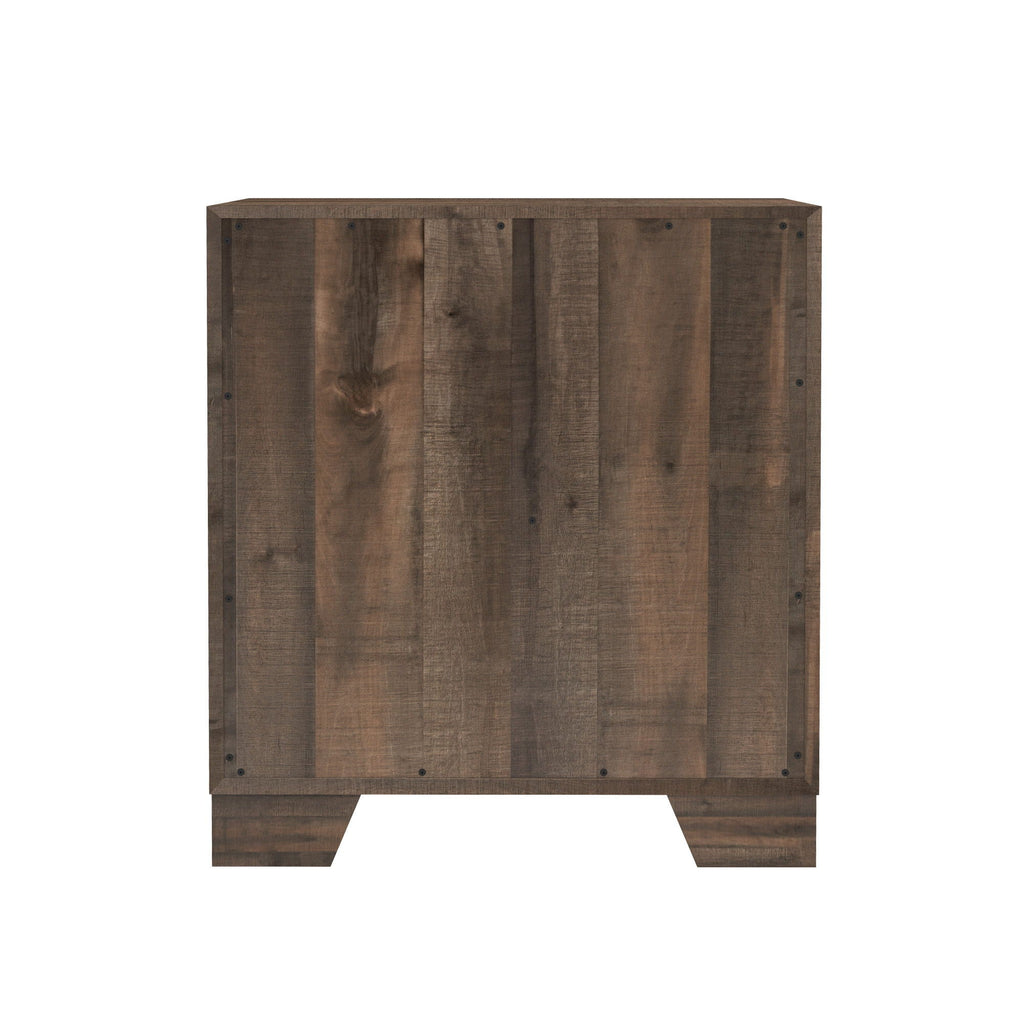 Brown 2 Drawer Nightstand with Functional Storage - Plinz