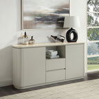 Ingram Ceramic Top Server with Durable Ceramic Top - Light Gray