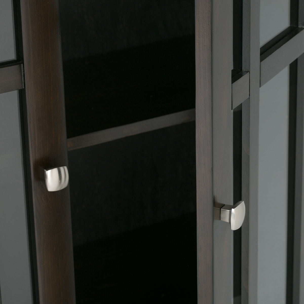 Storage Media Cabinet with Adjustable Shelves - Dark Brown, Light Brown, Dark Gray