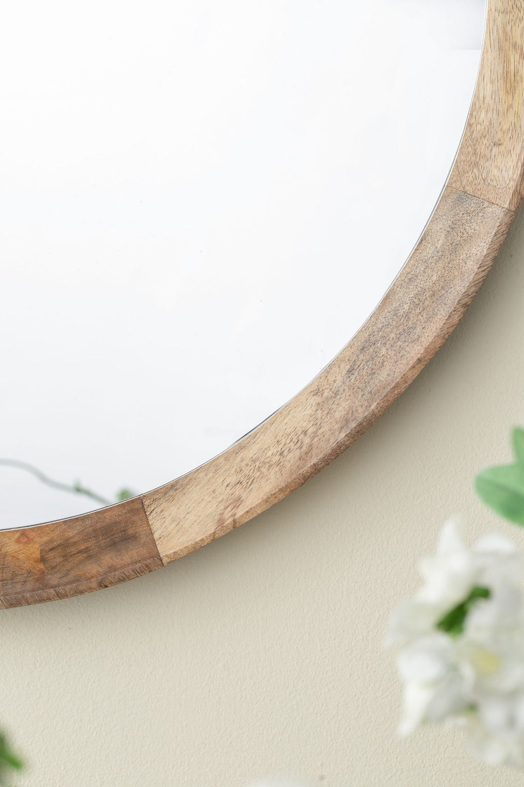 Transitional Mango Wood Wall Mirror with Frame - Multiple Colors