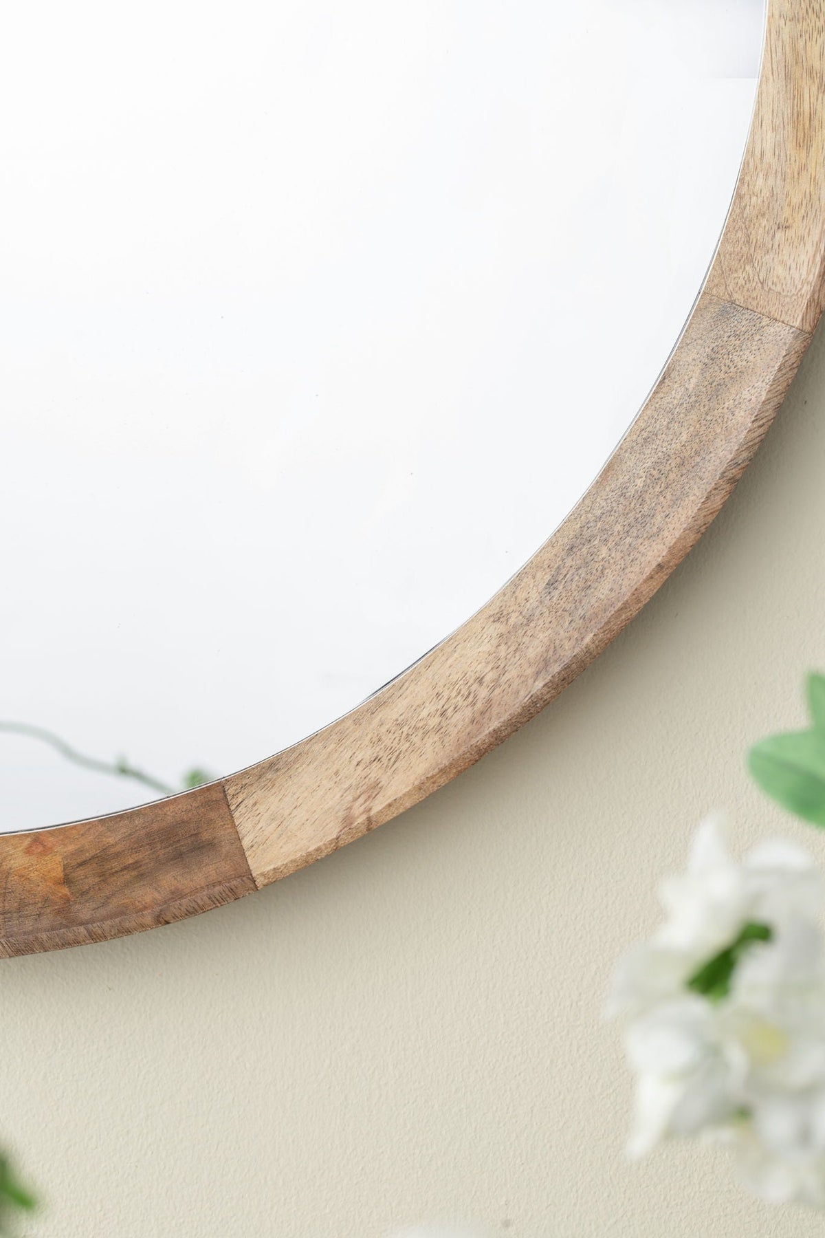 Transitional Mango Wood Wall Mirror with Frame - Multiple Colors