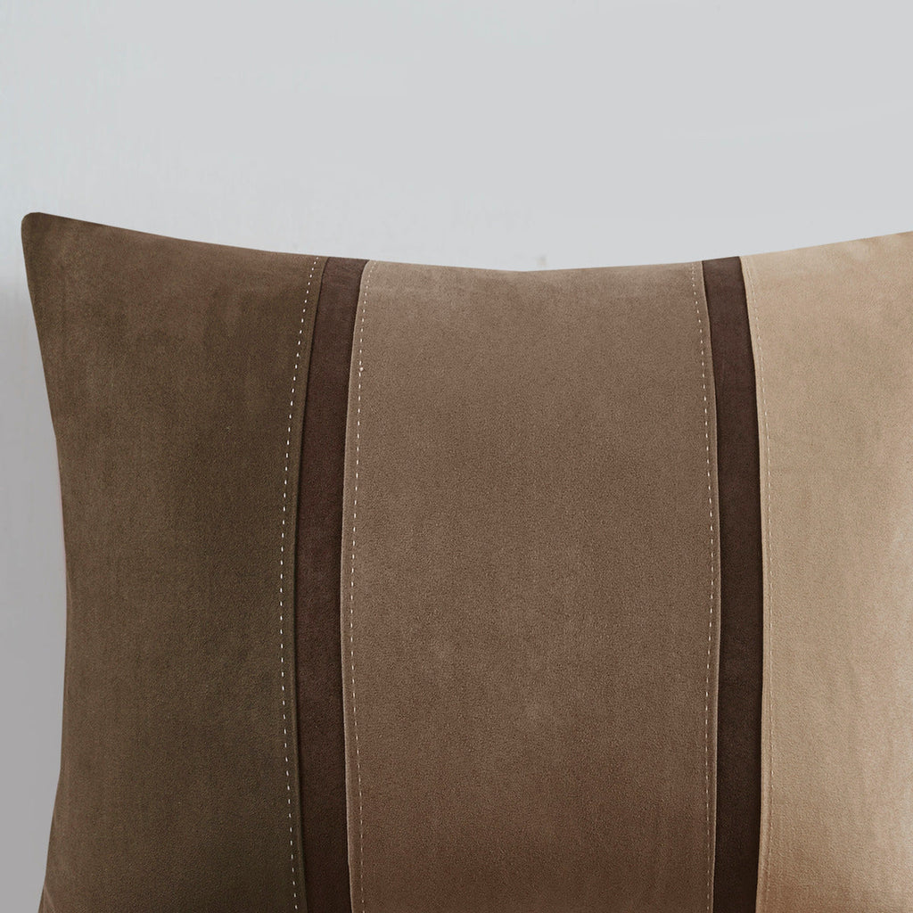 7 Piece Faux Suede Comforter Set with Decorative Pillows - Brown