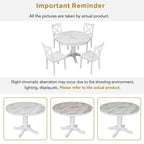 5-Piece Solid Wood Dining Set — White or Dark Gray