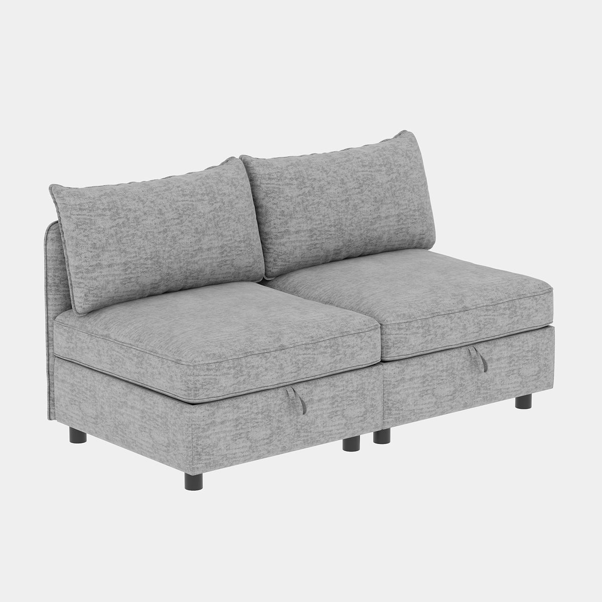 Modular Sectional Sofa with Storage - Chenille Upholstery