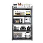 Heavy Duty Metal Garage Shelving Unit with Adjustable Shelves - Black
