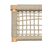 Outdoor Acacia Wood 3-Seater Sofa with Rope Woven Arms - Taupe