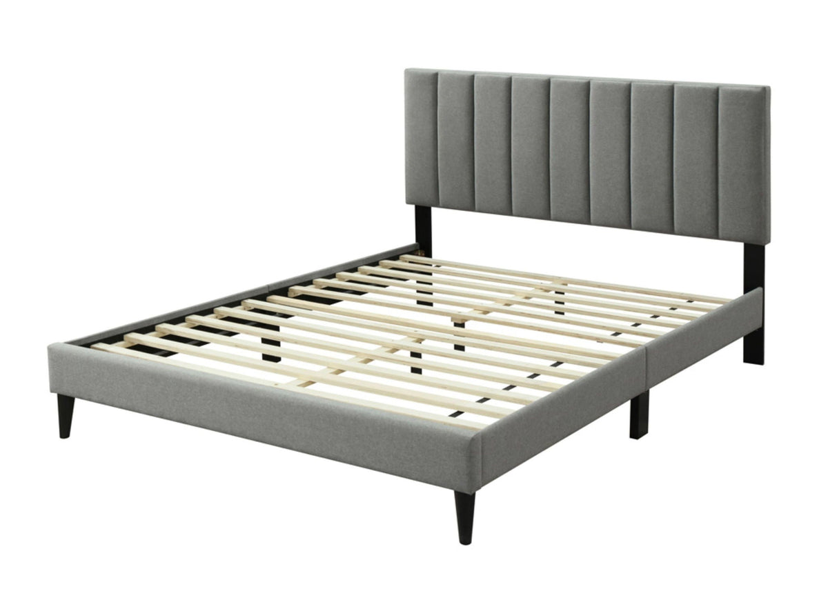 Full Size Upholstered Bed with USB Charging - Dark Gray