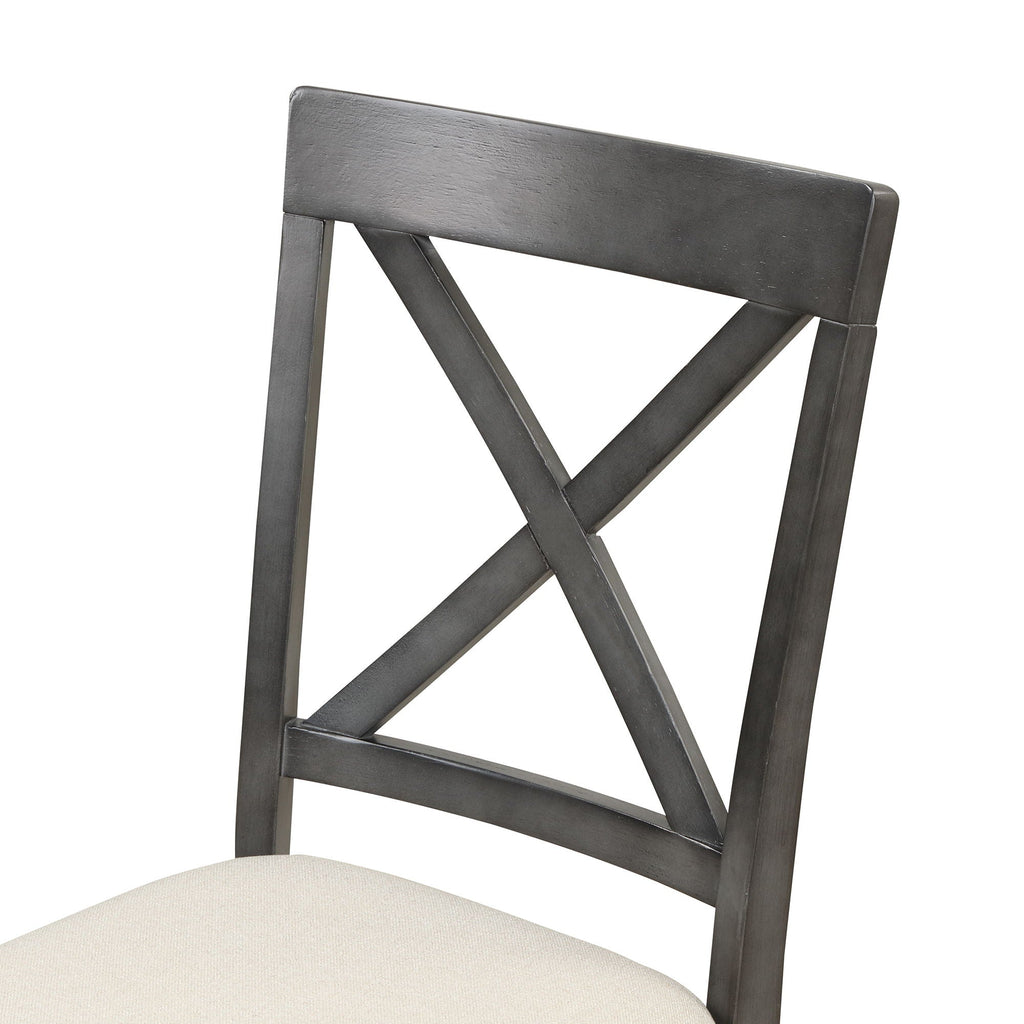 5-Piece Solid Wood Dining Set — White or Dark Gray