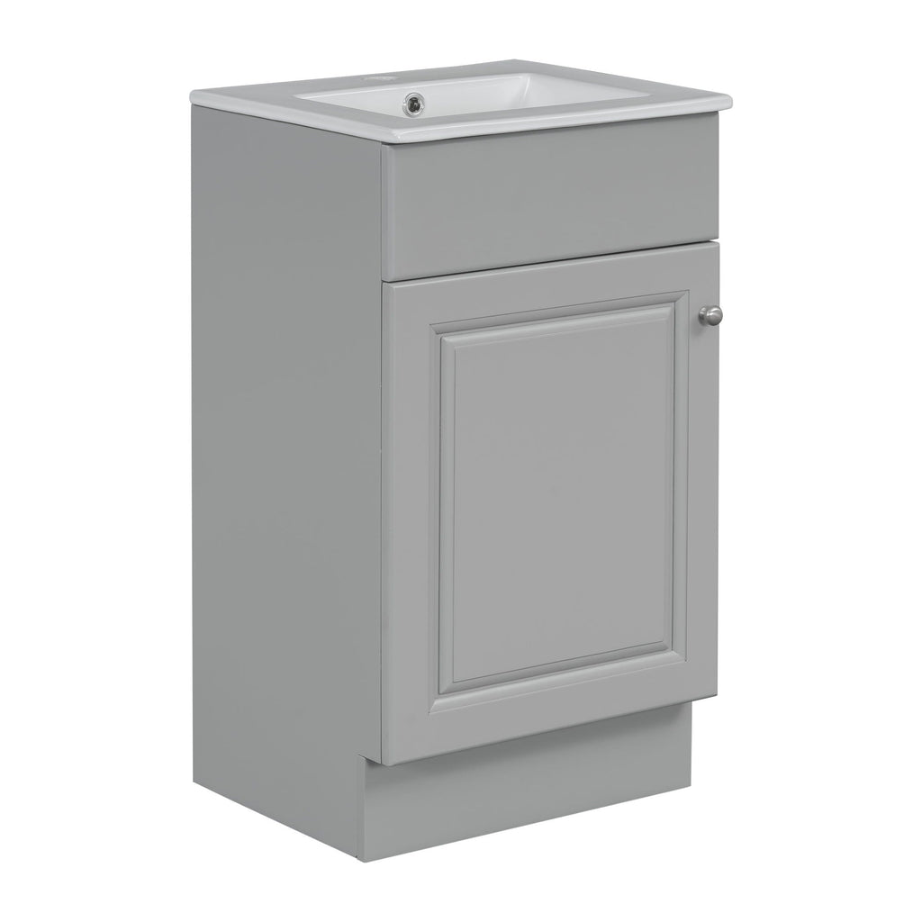 Bathroom Vanity with Sink and Adjustable Shelf - Multiple Colors