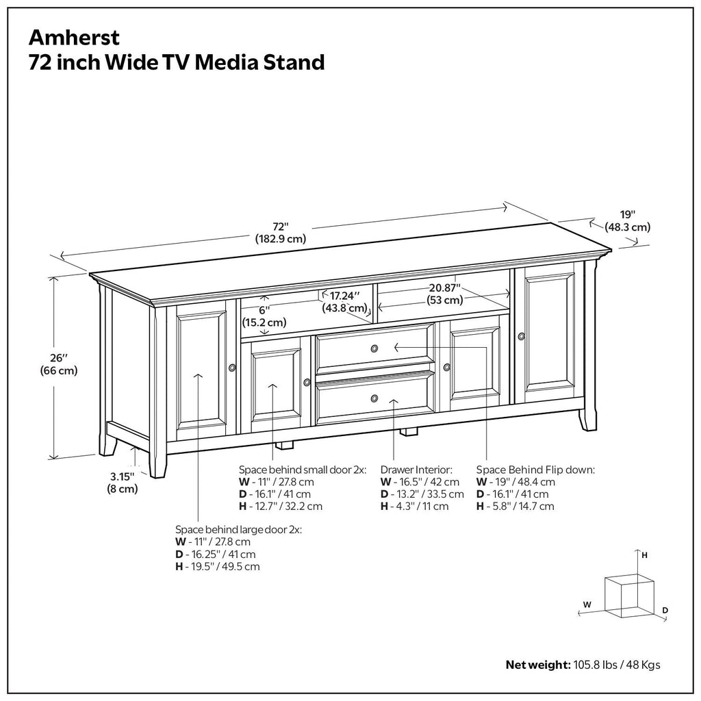 Amherst TV Stand For TVs Up To 80" - Brown